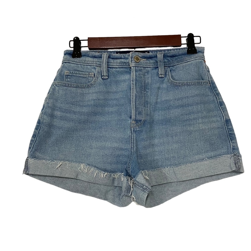 Hollister Ultra High-Rise Mom Shorts Vintage Stretch Blue